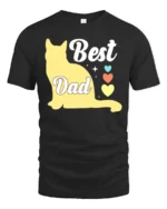 Best Cat Dad Funny Cat Lover Father’s Day T-Shirt - black t-shirt on white background