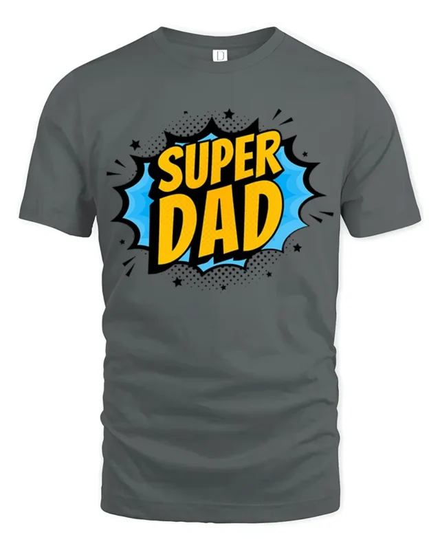 Superhero Dad T-Shirt Funny Father’s Day Tee Now - gray t-shirt on white background