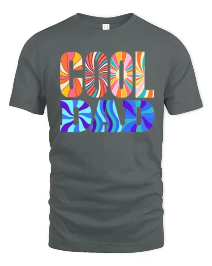Retro Cool Dad Groovy Father’s Day T-Shirt Gift - gray t-shirt on white background