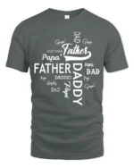 Daddy Papa Pops T-Shirt Father’s Day Nickname Tee - gray t-shirt on white background
