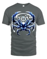Cyber Spider Metallic Alien Insect Graphic T-Shirt - gray t-shirt on white background