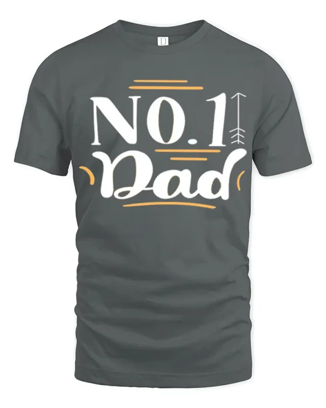 Number One Dad Tee Best Father’s Day T-Shirt Gift - gray t-shirt on white background