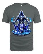 Shadow Mage T-Shirt Ethereal Hooded Figure Tee Now - gray t-shirt on white background