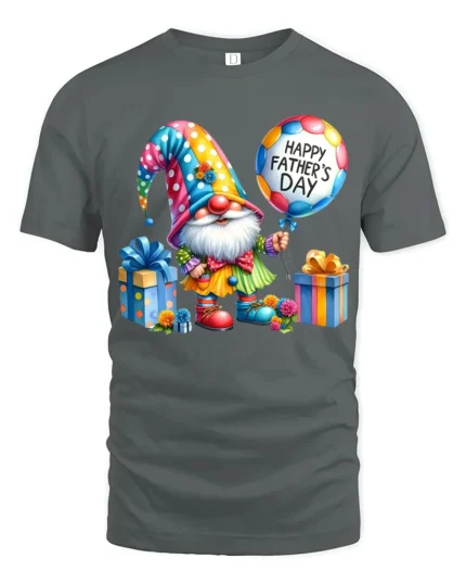 Gnome Dad Cute Father’s Day Celebration Tee - gray t-shirt on white background