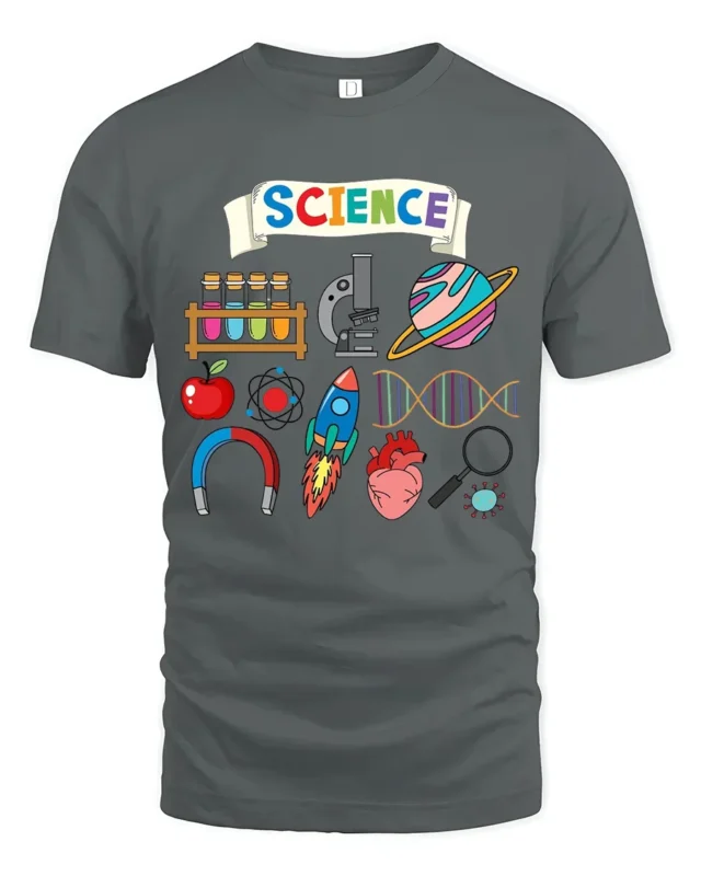 Awesome Science Tee Educational Science Graphic - gray t-shirt on white background