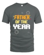 Father of the Year Tee Best Dad Award T-Shirt Gift - gray t-shirt on white background