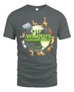 World Wildlife Day Animal Lover Earth T-Shirt - gray t-shirt on white background