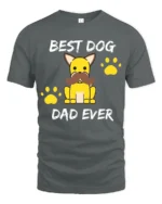 Best Dog Dad Funny Dog Lover Father’s Day T-Shirt - gray t-shirt on white background