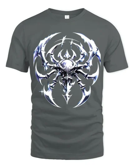 Alien Insect Icon Sci-Fi Creature Graphic T-Shirt - gray t-shirt on white background