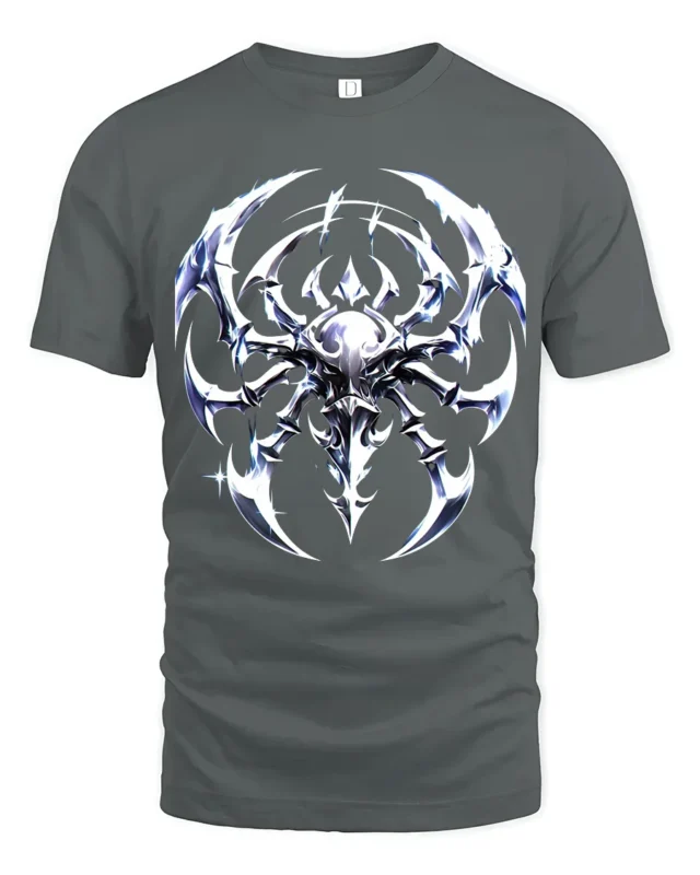 Alien Insect Icon Sci-Fi Creature Graphic T-Shirt - gray t-shirt on white background