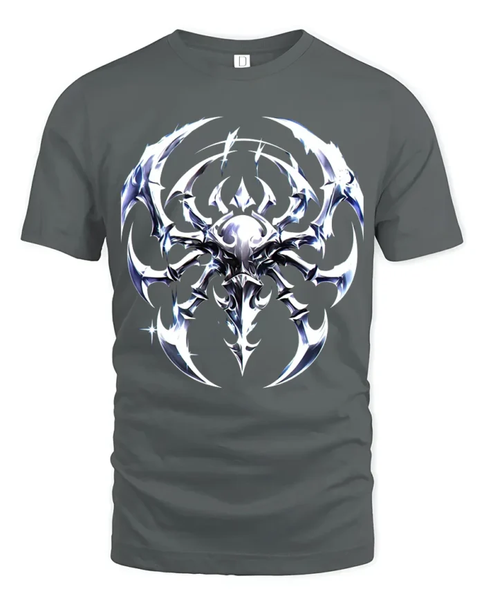 Alien Insect Icon Sci-Fi Creature Graphic T-Shirt - gray t-shirt on white background