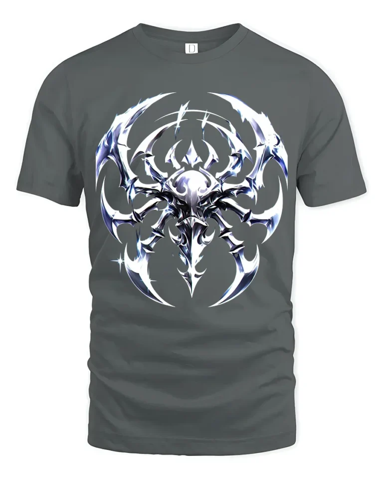 Alien Insect Icon Sci-Fi Creature Graphic T-Shirt - gray t-shirt on white background