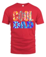Retro Cool Dad Groovy Father’s Day T-Shirt Gift - red t-shirt on white background