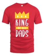King of Dads Best Dad Crown Graphic T-Shirt Gift - red t-shirt on white background