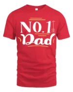 Number One Dad Tee Best Father’s Day T-Shirt Gift - red t-shirt on white background