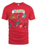Awesome Science Tee Educational Science Graphic - red t-shirt on white background