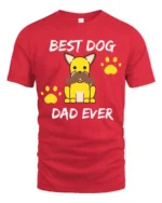 Best Dog Dad Funny Dog Lover Father’s Day T-Shirt - red t-shirt on white background