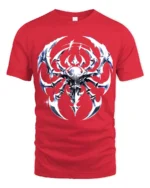 Alien Insect Icon Sci-Fi Creature Graphic T-Shirt - red t-shirt on white background