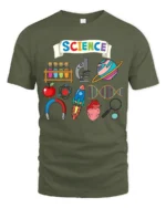 Awesome Science Tee Educational Science Graphic - military green t-shirt on white background