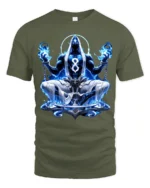 Blue Zen Master T-Shirt Spiritual Meditation Tee Now - military green t-shirt on white background