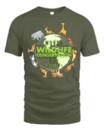 World Wildlife Day Animal Lover Earth T-Shirt - military green t-shirt on white background