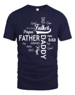 Daddy Papa Pops T-Shirt Father’s Day Nickname Tee - navy t-shirt on white background
