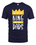 King of Dads Best Dad Crown Graphic T-Shirt Gift - navy t-shirt on white background