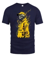 Urban YOLO Skull Trendy Skeleton Hoodie T-Shirt - navy t-shirt on white background