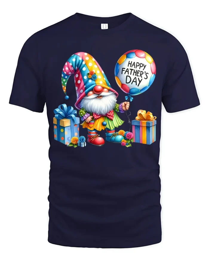 Gnome Dad Cute Father’s Day Celebration Tee - navy t-shirt on white background