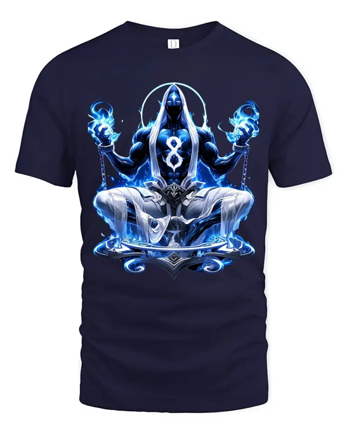 Blue Zen Master T-Shirt Spiritual Meditation Tee Now - navy t-shirt on white background