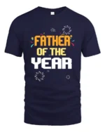 Father of the Year Tee Best Dad Award T-Shirt Gift - navy t-shirt on white background