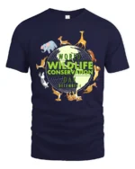 World Wildlife Day Animal Lover Earth T-Shirt - navy t-shirt on white background