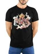 Papa King Tee Cool Father’s Day Gift for Grandpa - model wearing black shirt, hands behind back