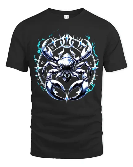 Astrology Cancer Horoscope Crab T-Shirt Gift - black t-shirt on white background