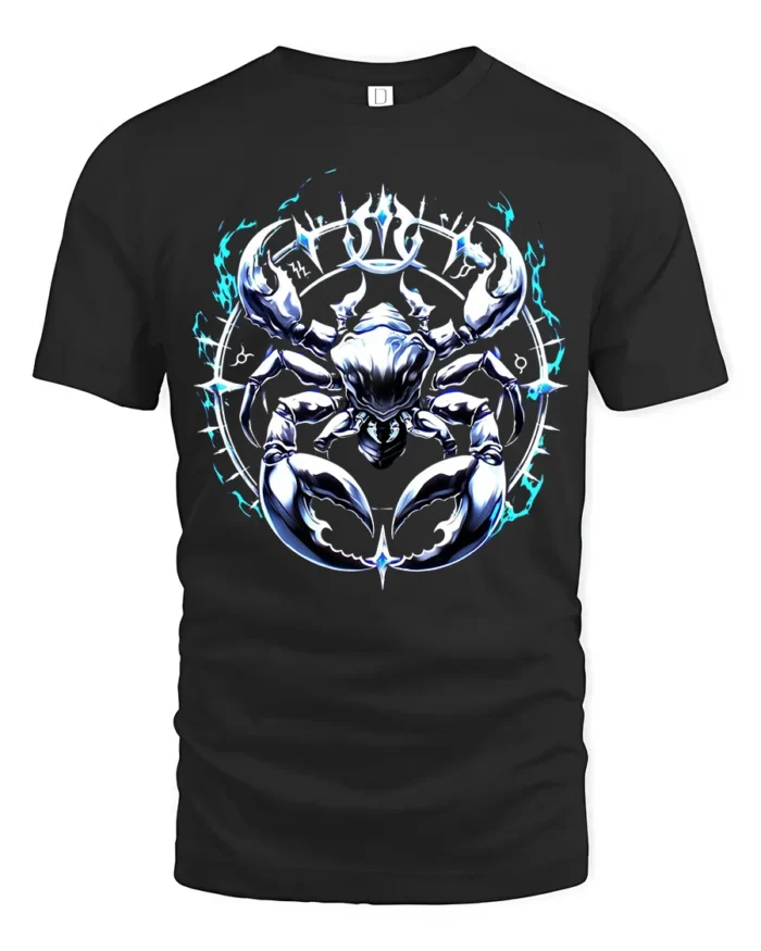 Astrology Cancer Horoscope Crab T-Shirt Gift - black t-shirt on white background
