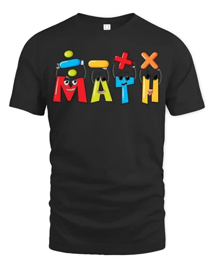 Funny Math Symbols Cool Teacher Student T-Shirt - black t-shirt on white background