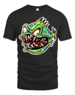 Vinyl Disorder Fish Funny Angry Fish T-Shirt - black t-shirt on white background