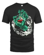 Santa Cruz Hand Iconic Skate T-Shirt Now - black t-shirt on white background