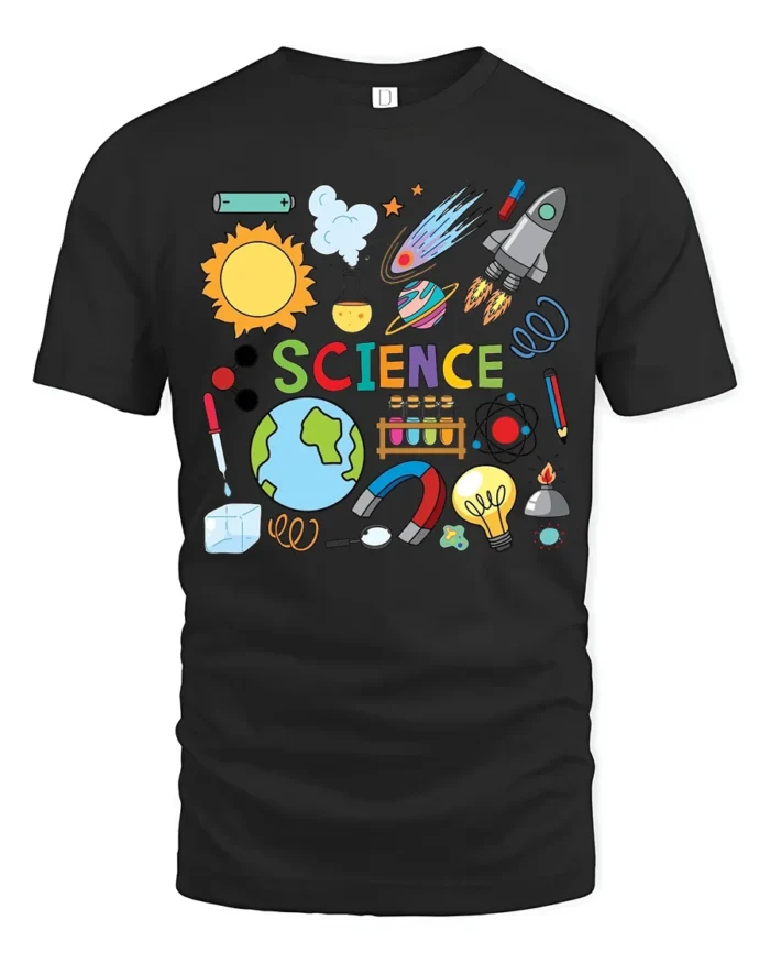 Science Fun Cool STEM Learning T-Shirt Gift - black t-shirt on white background