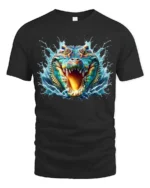 Swamp Gator T-Shirt Fierce Alligator Head Tee - black t-shirt on white background
