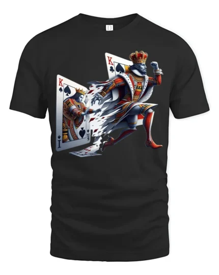 Breaking King Ace Card Poker T-Shirt Graphic - black t-shirt on white background