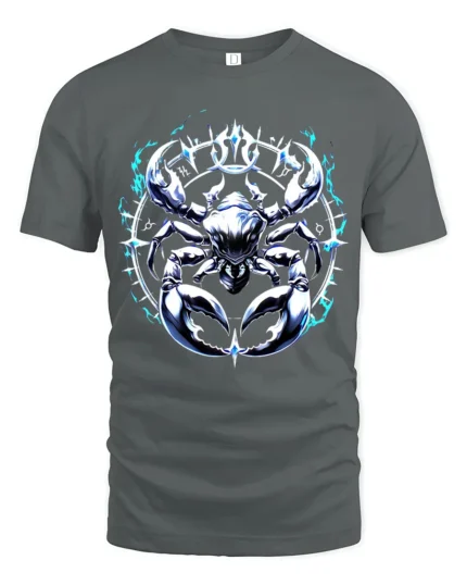 Astrology Cancer Horoscope Crab T-Shirt Gift - gray t-shirt on white background