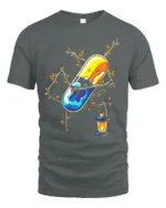 Enchanted Pill T-Shirt Whimsical Capsule Lantern - gray t-shirt on white background