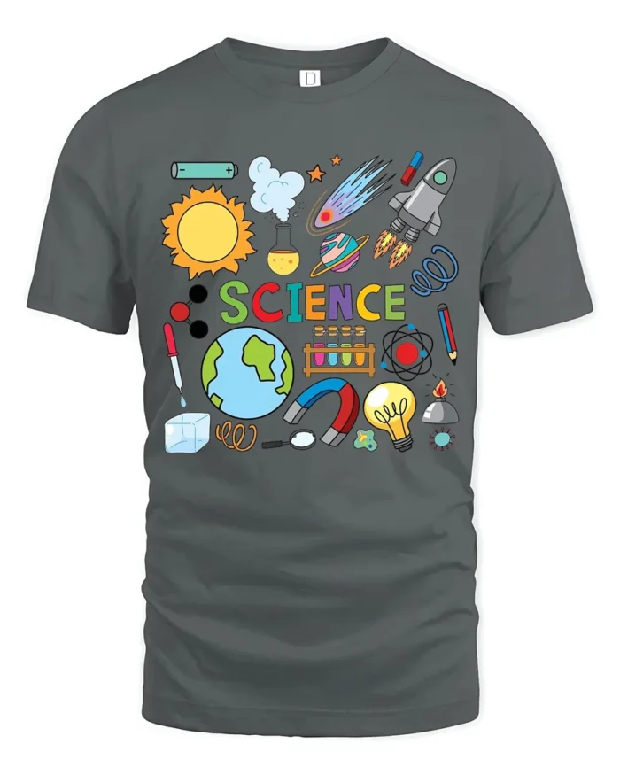 Science Fun Cool STEM Learning T-Shirt Gift - gray t-shirt on white background