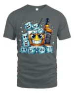 Whiskey Mood Funny Drink Ice Cube T-Shirt - gray t-shirt on white background