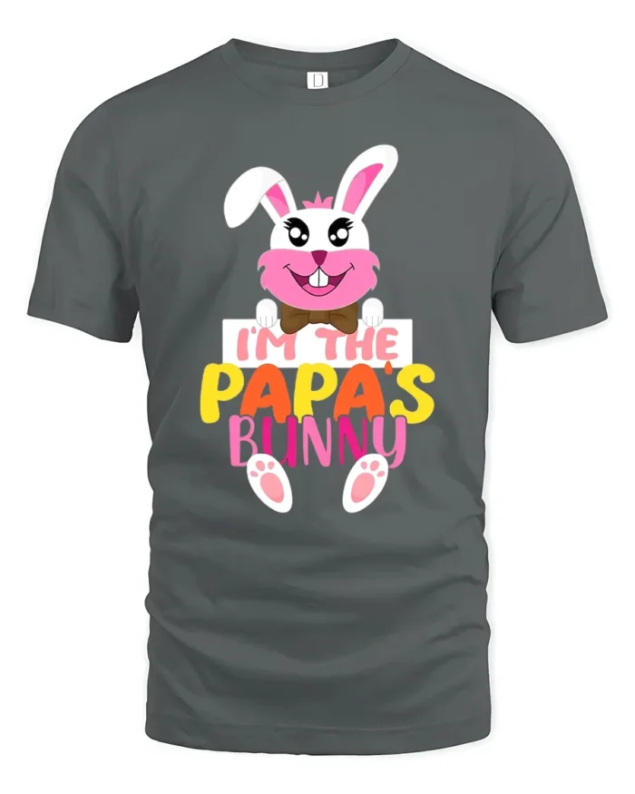 I’m Papa’s Bunny T-Shirt Funny Easter Dad Tee - gray t-shirt on white background