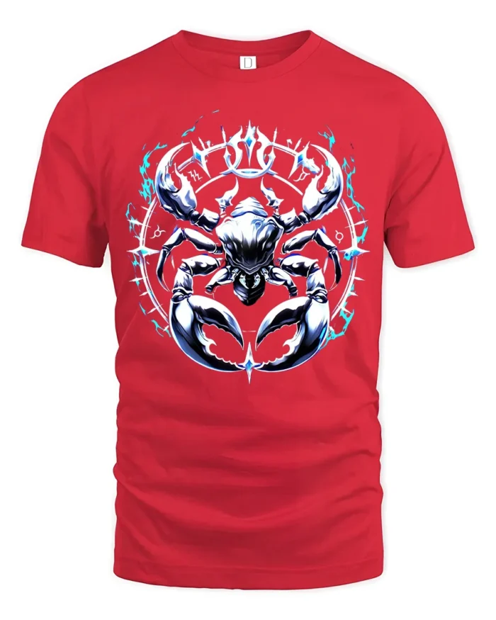 Astrology Cancer Horoscope Crab T-Shirt Gift - red t-shirt on white background