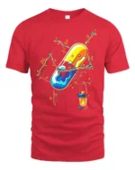 Enchanted Pill T-Shirt Whimsical Capsule Lantern - red t-shirt on white background