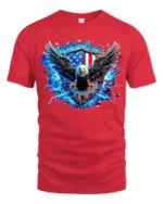 American Eagle Shield Tee Patriotic USA T-Shirt - red t-shirt on white background