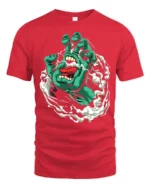Santa Cruz Hand Iconic Skate T-Shirt Now - red t-shirt on white background